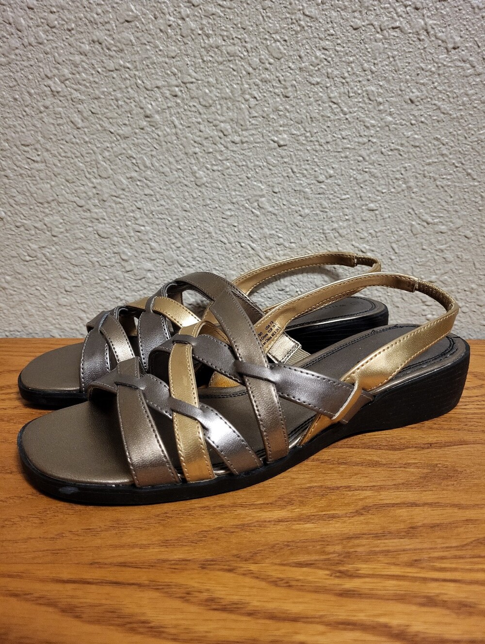 White Stag Silver, Gold & Pewter Strappy Norma Sandals Size 7½